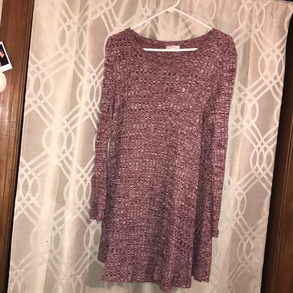 burgundy/purple mixed pattern dress